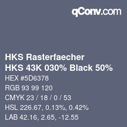 Color code: HKS Rasterfaecher - HKS 43K 030% Black 50% | qconv.com