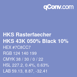 Código de color: HKS Rasterfaecher - HKS 43K 050% Black 10% | qconv.com