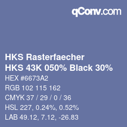 Color code: HKS Rasterfaecher - HKS 43K 050% Black 30% | qconv.com