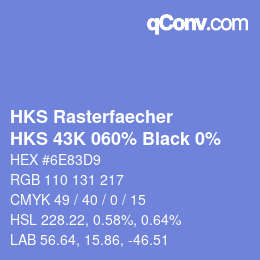 Farbcode: HKS Rasterfaecher - HKS 43K 060% Black 0% | qconv.com