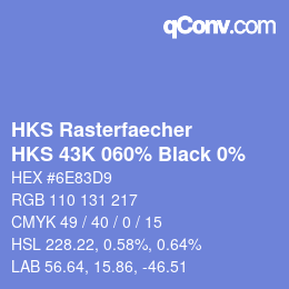 Farbcode: HKS Rasterfaecher - HKS 43K 060% Black 0% | qconv.com