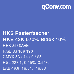 Color code: HKS Rasterfaecher - HKS 43K 070% Black 10% | qconv.com