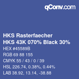 Color code: HKS Rasterfaecher - HKS 43K 070% Black 30% | qconv.com