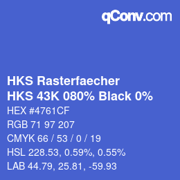 Color code: HKS Rasterfaecher - HKS 43K 080% Black 0% | qconv.com