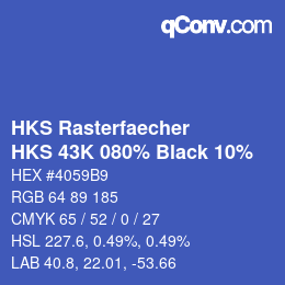 Farbcode: HKS Rasterfaecher - HKS 43K 080% Black 10% | qconv.com