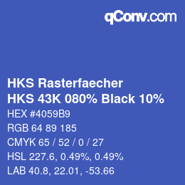 カラーコード: HKS Rasterfaecher - HKS 43K 080% Black 10% | qconv.com