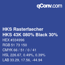 Código de color: HKS Rasterfaecher - HKS 43K 080% Black 30% | qconv.com