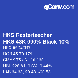 Color code: HKS Rasterfaecher - HKS 43K 090% Black 10% | qconv.com