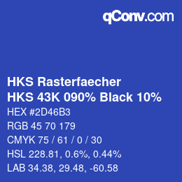 Code couleur: HKS Rasterfaecher - HKS 43K 090% Black 10% | qconv.com