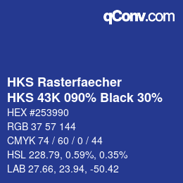 カラーコード: HKS Rasterfaecher - HKS 43K 090% Black 30% | qconv.com