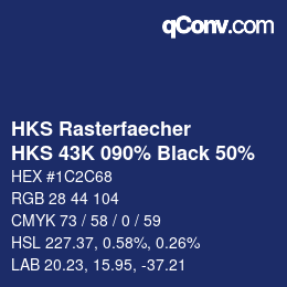 Color code: HKS Rasterfaecher - HKS 43K 090% Black 50% | qconv.com