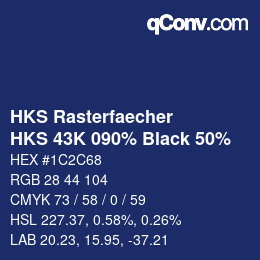 Code couleur: HKS Rasterfaecher - HKS 43K 090% Black 50% | qconv.com