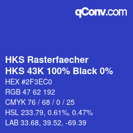 Código de color: HKS Rasterfaecher - HKS 43K 100% Black 0% | qconv.com