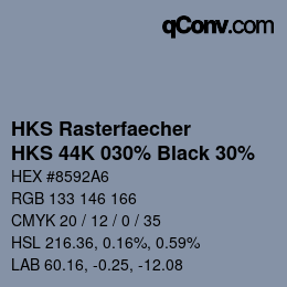 カラーコード: HKS Rasterfaecher - HKS 44K 030% Black 30% | qconv.com