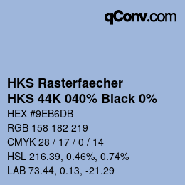 Color code: HKS Rasterfaecher - HKS 44K 040% Black 0% | qconv.com