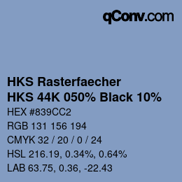 カラーコード: HKS Rasterfaecher - HKS 44K 050% Black 10% | qconv.com