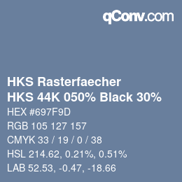 Código de color: HKS Rasterfaecher - HKS 44K 050% Black 30% | qconv.com