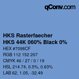 カラーコード: HKS Rasterfaecher - HKS 44K 060% Black 0% | qconv.com