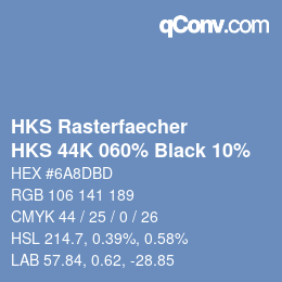 カラーコード: HKS Rasterfaecher - HKS 44K 060% Black 10% | qconv.com
