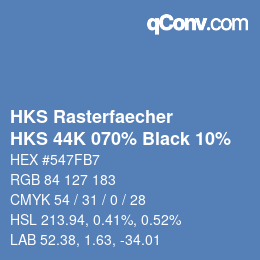 カラーコード: HKS Rasterfaecher - HKS 44K 070% Black 10% | qconv.com