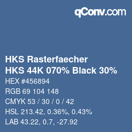 カラーコード: HKS Rasterfaecher - HKS 44K 070% Black 30% | qconv.com
