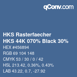 Color code: HKS Rasterfaecher - HKS 44K 070% Black 30% | qconv.com