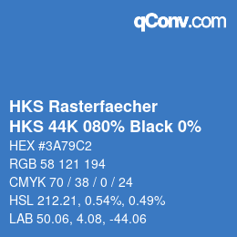Código de color: HKS Rasterfaecher - HKS 44K 080% Black 0% | qconv.com