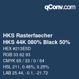 カラーコード: HKS Rasterfaecher - HKS 44K 080% Black 50% | qconv.com