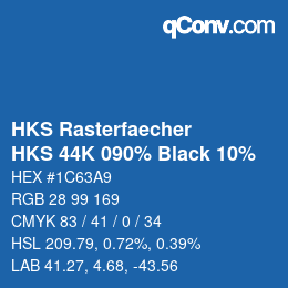 カラーコード: HKS Rasterfaecher - HKS 44K 090% Black 10% | qconv.com