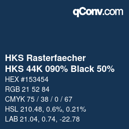 カラーコード: HKS Rasterfaecher - HKS 44K 090% Black 50% | qconv.com