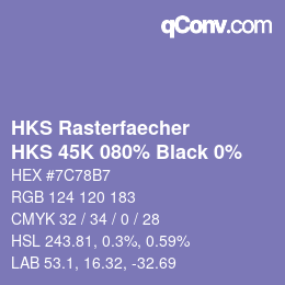 Farbcode: HKS Rasterfaecher - HKS 45K 080% Black 0% | qconv.com