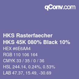 Color code: HKS Rasterfaecher - HKS 45K 080% Black 10% | qconv.com