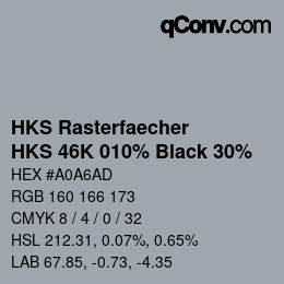 カラーコード: HKS Rasterfaecher - HKS 46K 010% Black 30% | qconv.com
