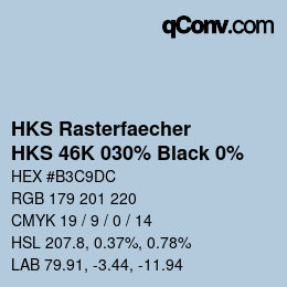 Farbcode: HKS Rasterfaecher - HKS 46K 030% Black 0% | qconv.com