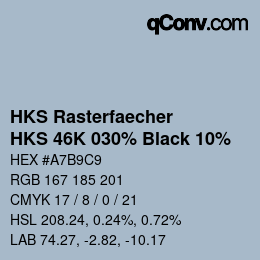 Color code: HKS Rasterfaecher - HKS 46K 030% Black 10% | qconv.com