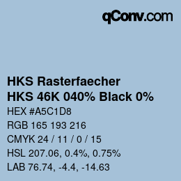 Farbcode: HKS Rasterfaecher - HKS 46K 040% Black 0% | qconv.com