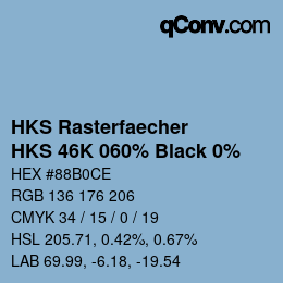 カラーコード: HKS Rasterfaecher - HKS 46K 060% Black 0% | qconv.com