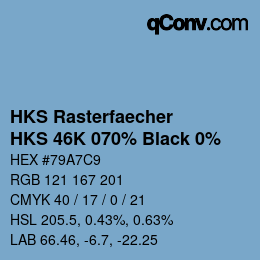 Código de color: HKS Rasterfaecher - HKS 46K 070% Black 0% | qconv.com