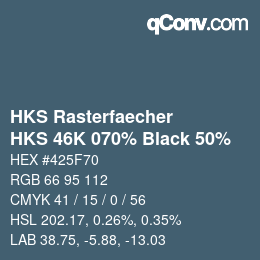 Color code: HKS Rasterfaecher - HKS 46K 070% Black 50% | qconv.com