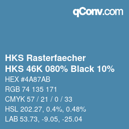 カラーコード: HKS Rasterfaecher - HKS 46K 080% Black 10% | qconv.com