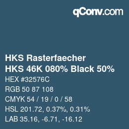 Code couleur: HKS Rasterfaecher - HKS 46K 080% Black 50% | qconv.com