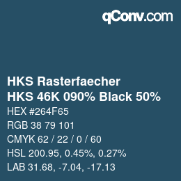 Color code: HKS Rasterfaecher - HKS 46K 090% Black 50% | qconv.com