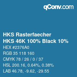 Color code: HKS Rasterfaecher - HKS 46K 100% Black 10% | qconv.com
