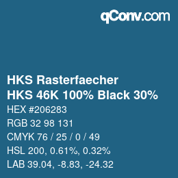 Farbcode: HKS Rasterfaecher - HKS 46K 100% Black 30% | qconv.com