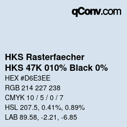Código de color: HKS Rasterfaecher - HKS 47K 010% Black 0% | qconv.com