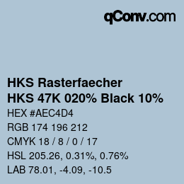 Farbcode: HKS Rasterfaecher - HKS 47K 020% Black 10% | qconv.com
