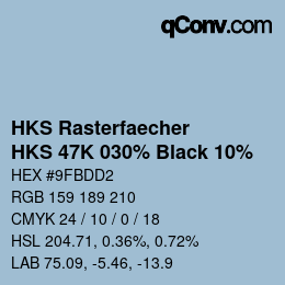 カラーコード: HKS Rasterfaecher - HKS 47K 030% Black 10% | qconv.com