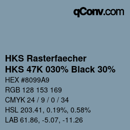 カラーコード: HKS Rasterfaecher - HKS 47K 030% Black 30% | qconv.com