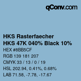 カラーコード: HKS Rasterfaecher - HKS 47K 040% Black 10% | qconv.com