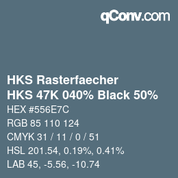 Color code: HKS Rasterfaecher - HKS 47K 040% Black 50% | qconv.com